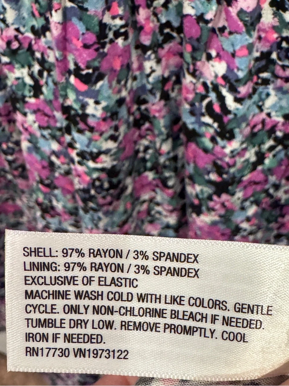 Ava & Viv Women’s Lavender Black Floral Long Sleeve V Neck Dress Size 1X NWT - Picture 10 of 10